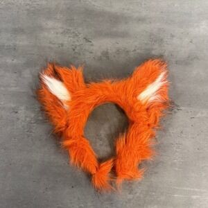 Spirit Halloween Headband Womens OS Fox Animal Ears Faux Fur Orange EUC Cosplay